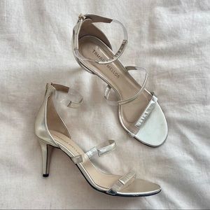 Tamara Mellon Frontline Gold Heeled Sandals